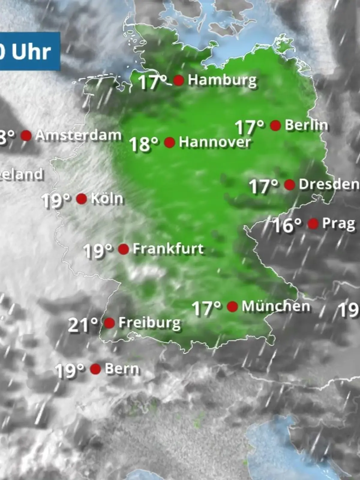 Bild zu: "Ziemlich viele Regenwolken unterwegs"