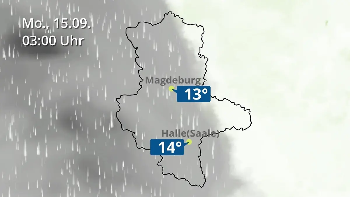 Sachsen-Anhalt: Wie wird das Wetter? Regen und Wolkenfilm für Halle und Magdeburg