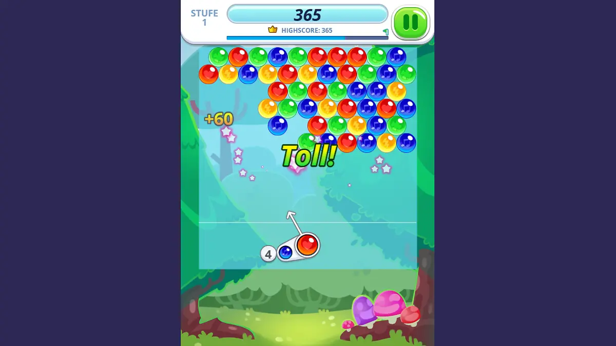 „Bubble Charms” auf RTLspiele.de