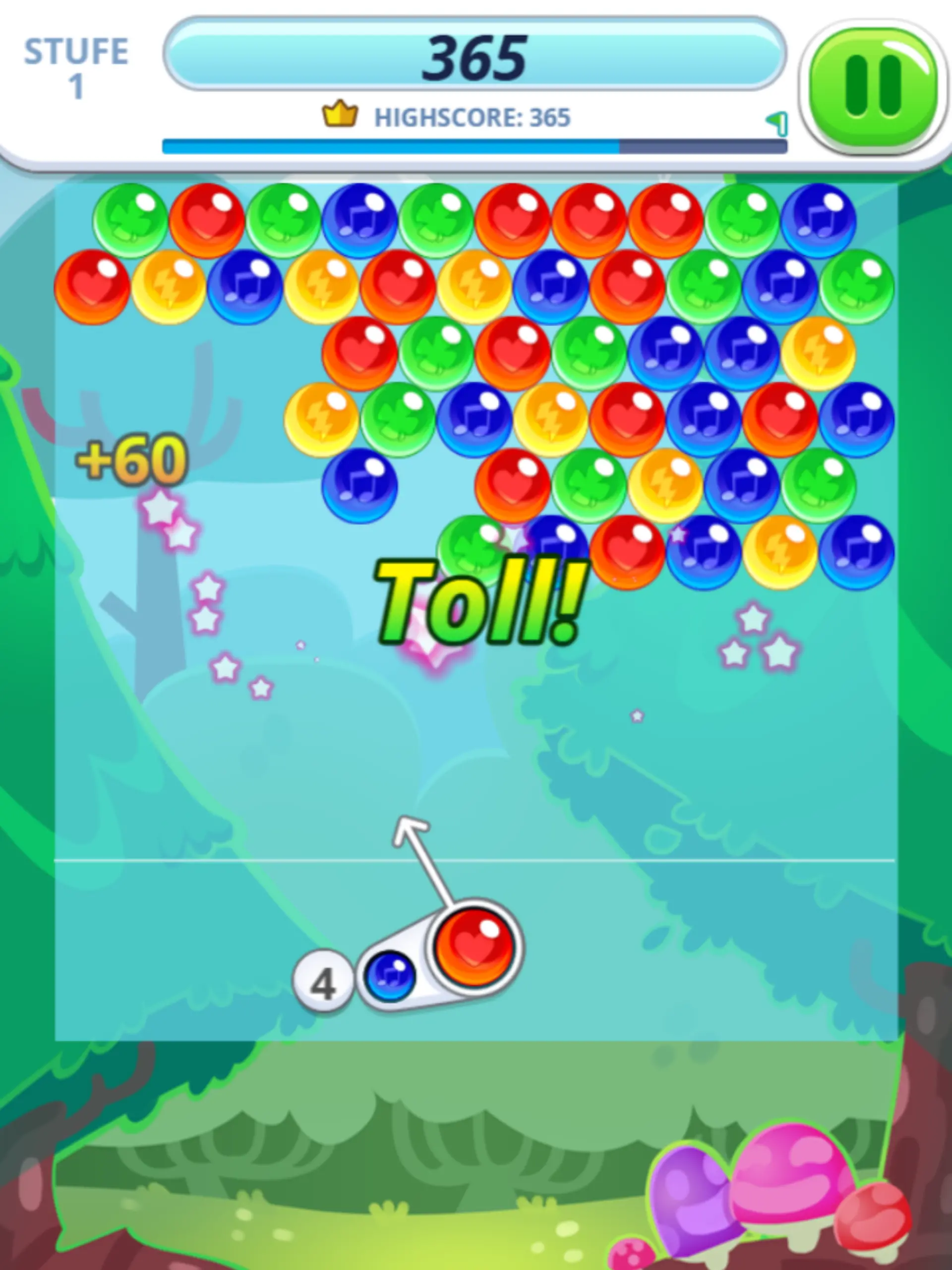„Bubble Charms” auf RTLspiele.de