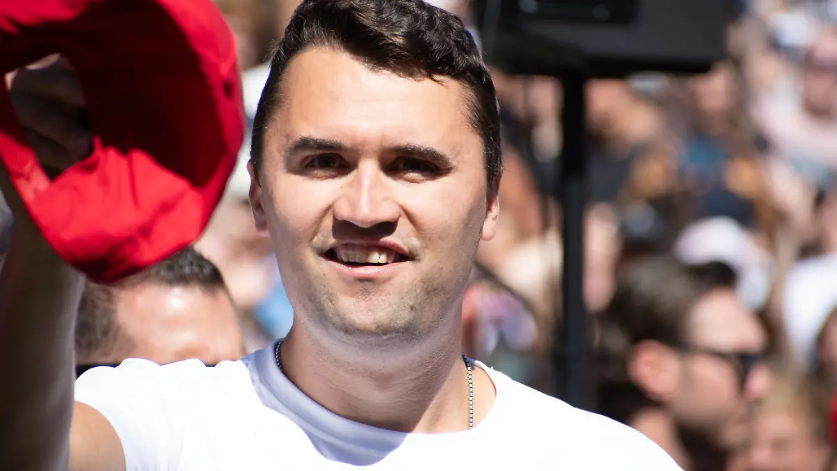 Charlie Kirk bei seinem Auftritt in Orem kurz vor dem Attentat
