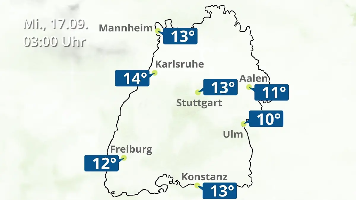 Baden-Württemberg: Wie wird das Wetter? Regen- und Wolkenfilm für Stuttgart, Mannheim und Karlsruhe