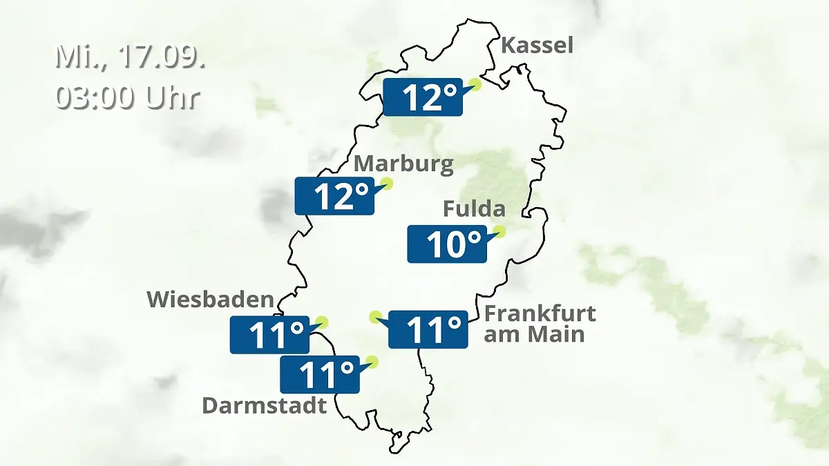 Hessen: Wie wird das Wetter? Regen- und Wolkenfilm für Frankfurt am Main und Wiesbaden