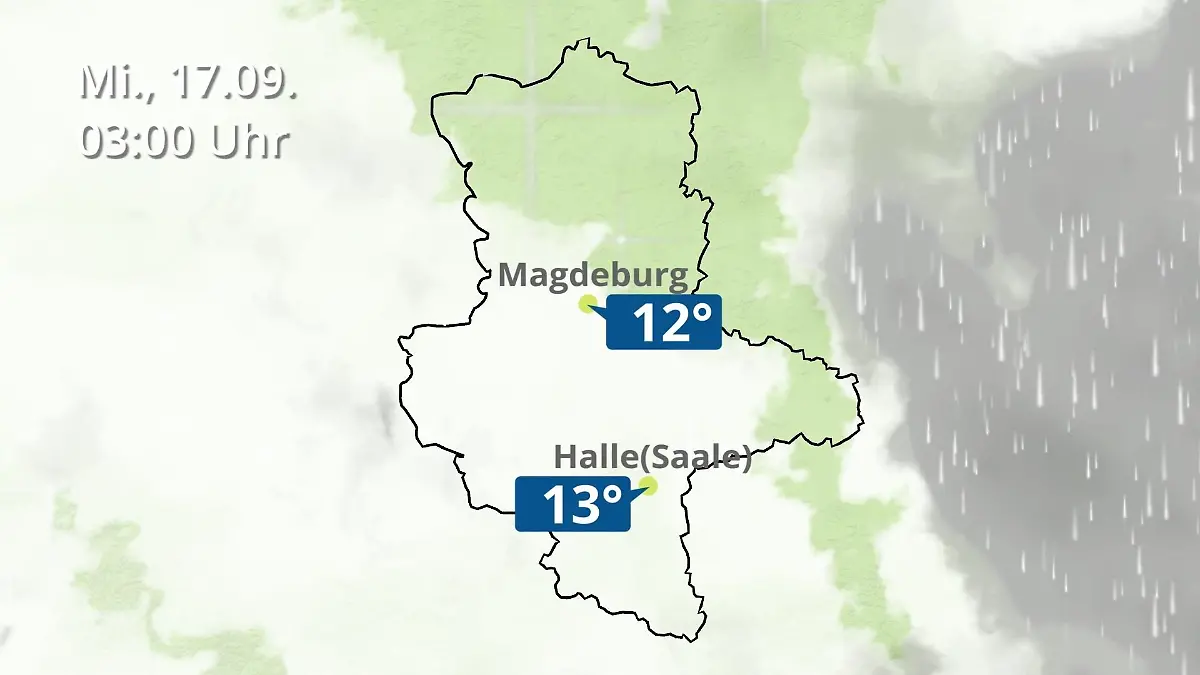 Sachsen-Anhalt: Wie wird das Wetter? Regen und Wolkenfilm für Halle und Magdeburg