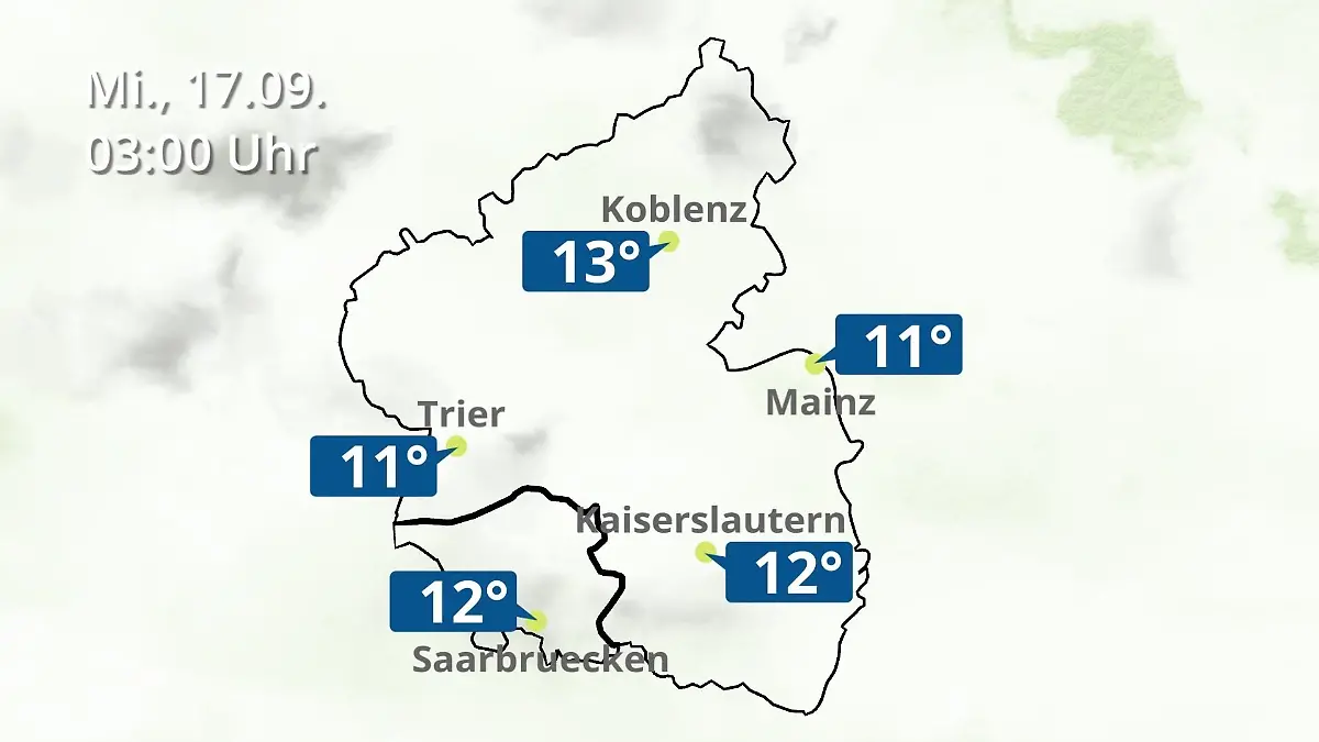 Rheinland-Pfalz, Saarland: Wie wird das Wetter? Regen- und Wolkenfilm für Mainz, Koblenz und Trier