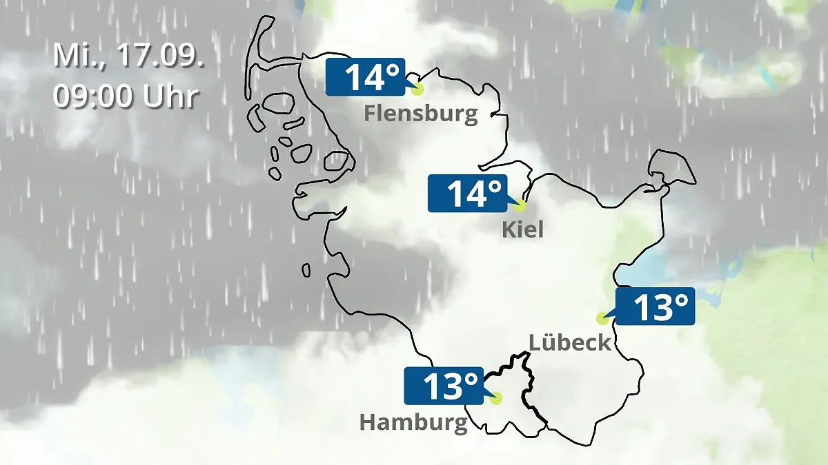 Hamburg, Schleswig-Holstein: Wie wird das Wetter? Regen- und Wolkenfilm für die Nordsee- und Ostseeküste
