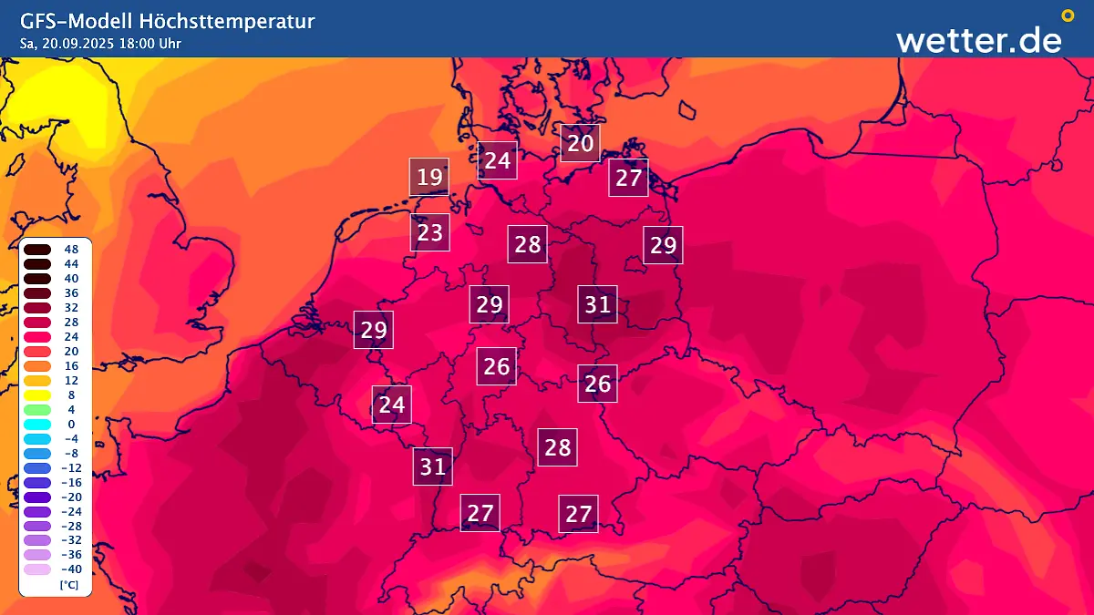 Mal abgesehen vom Küstenumfeld erwartet uns am Samstag vielerorts ein ausgewachsener Sommertag.