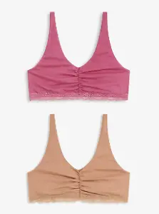 Bralette mit Baumwolle und Spitze (2er Pack)