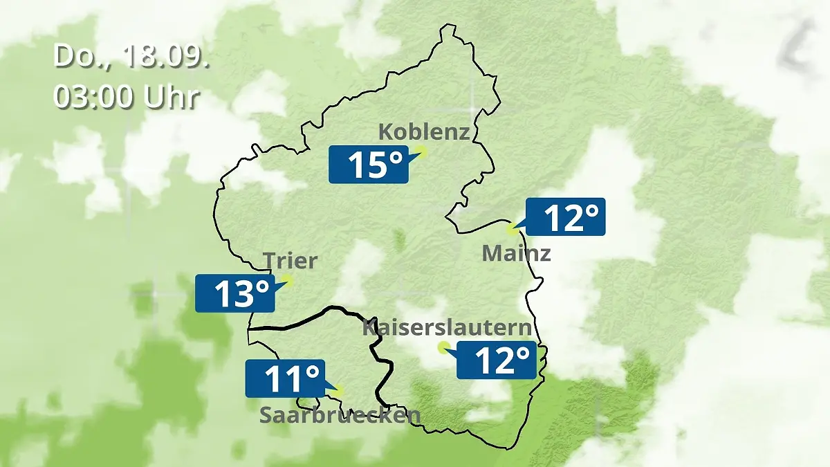 Rheinland-Pfalz, Saarland: Wie wird das Wetter? Regen- und Wolkenfilm für Mainz, Koblenz und Trier