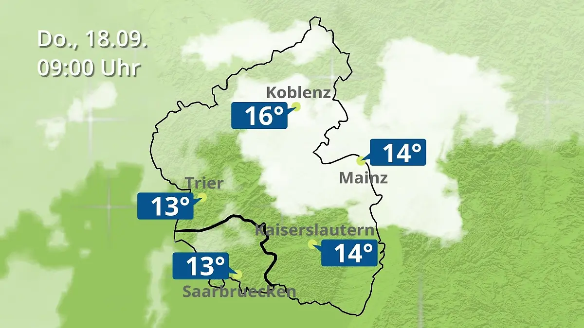 Rheinland-Pfalz, Saarland: Wie wird das Wetter? Regen- und Wolkenfilm für Mainz, Koblenz und Trier