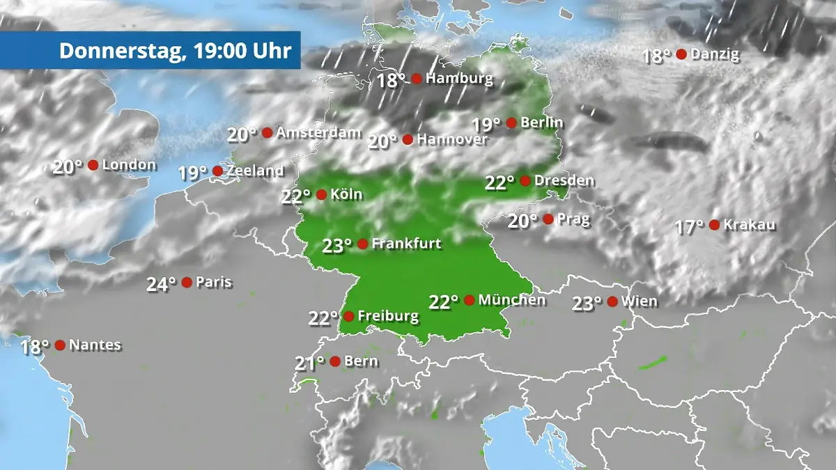 Letzte Schauer, bevor die Sonne übernimmt Der Regen- und Wolkenfilm für 48 Stunden