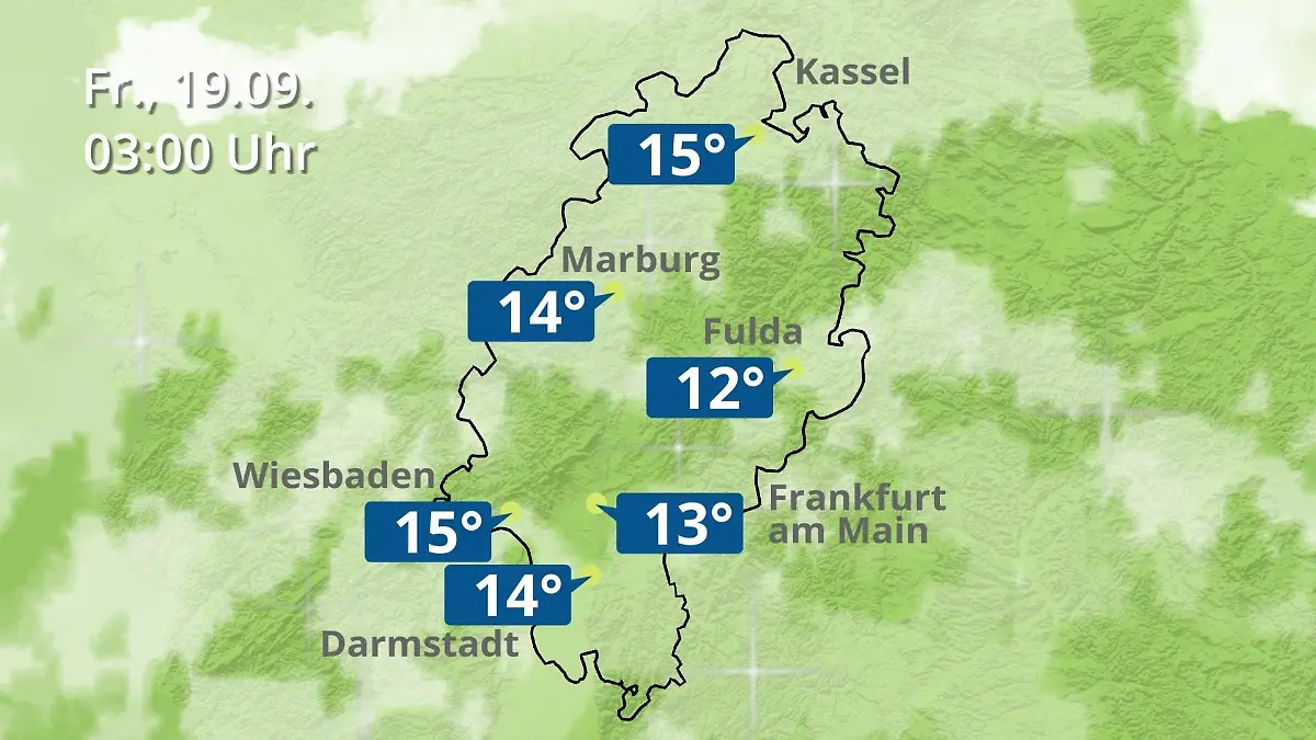 Hessen: Wie wird das Wetter? Regen- und Wolkenfilm für Frankfurt am Main und Wiesbaden