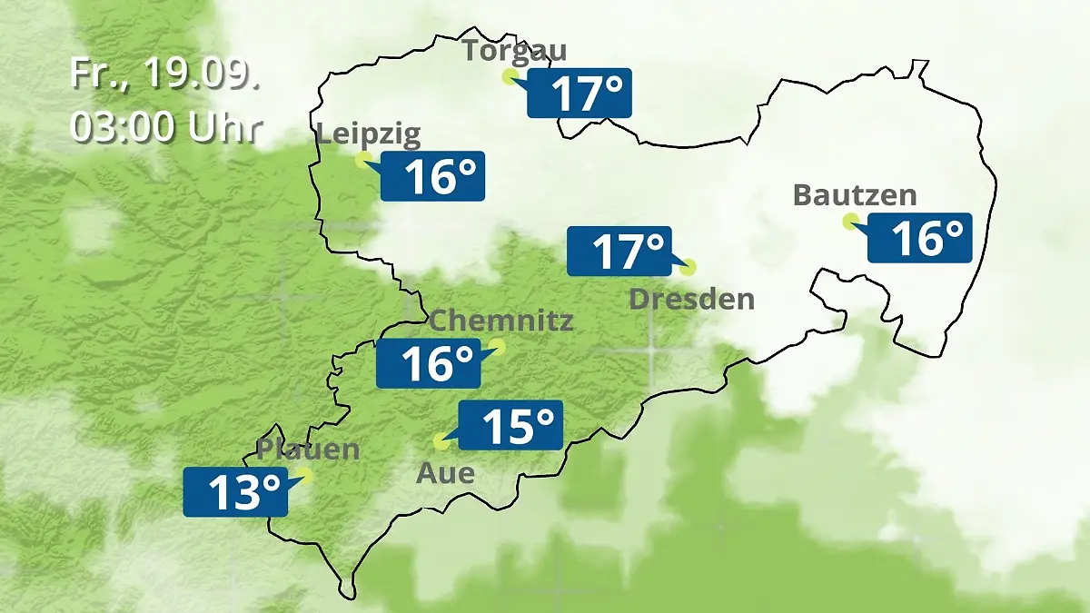Sachsen: Wie wird das Wetter? Regen- und Wolkenfilm für Chemnitz, Dresden und Leipzig