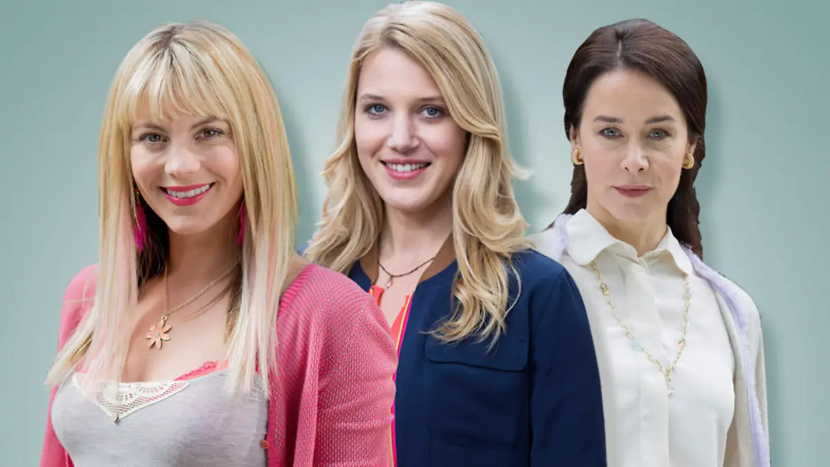 V.l.: Joyce Kopinski (Luise Bähr), Sophie Schäfer (Eva-Maria Grein von Friedl), Tamara Mendelbaum (Katharina Müller-Elmau)
