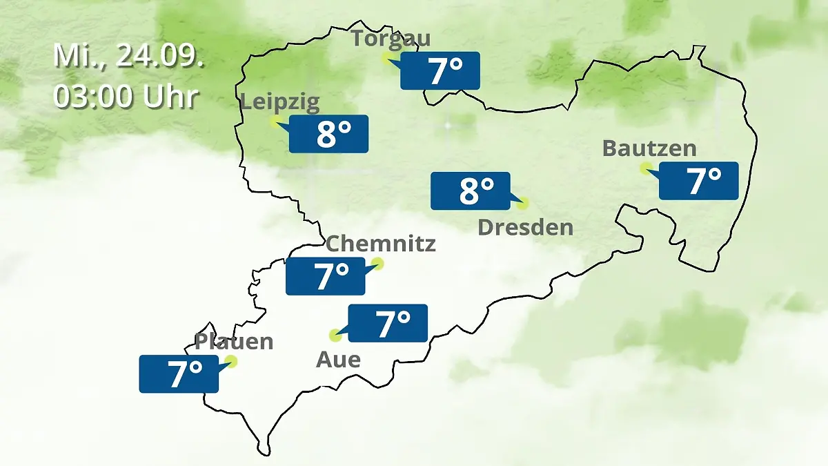 Sachsen: Wie wird das Wetter? Regen- und Wolkenfilm für Chemnitz, Dresden und Leipzig