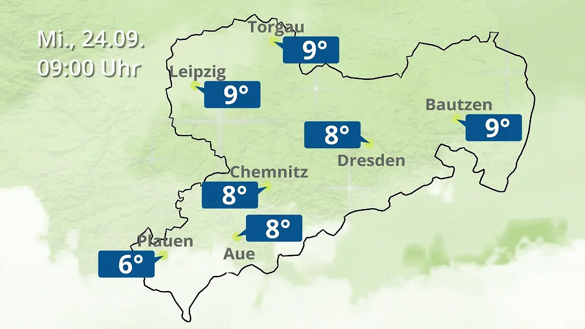 Sachsen: Wie wird das Wetter? Regen- und Wolkenfilm für Chemnitz, Dresden und Leipzig