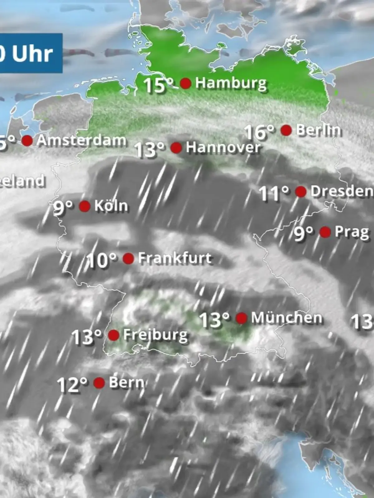 Bild zu: "Regen geht bis über die Mitte Deutschlands"
