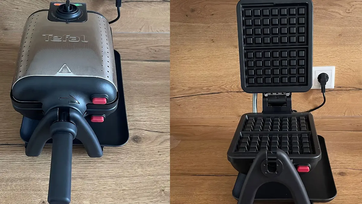Waffeleisen in offemer und geschlossener Form. 