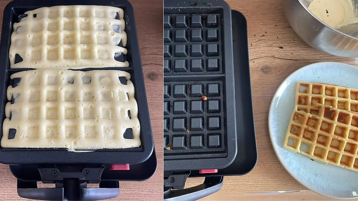 Waffeleisen mit belgischen Waffeln 