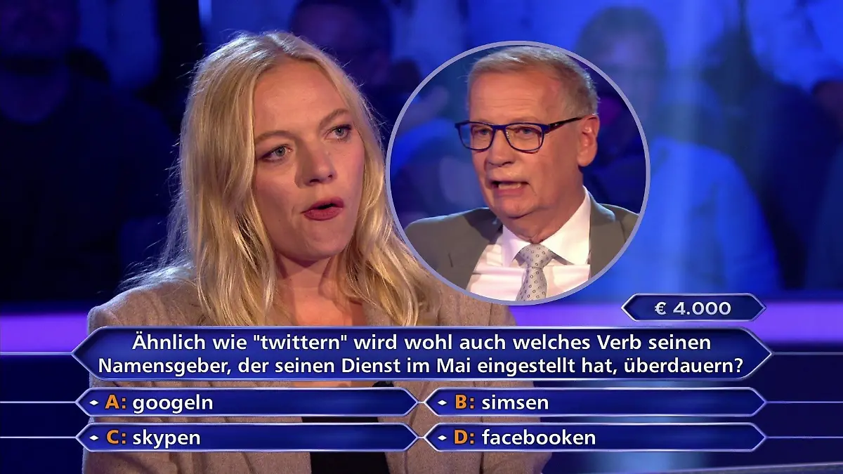 „Wer wird Millionär?”-Kandidatin Julia Zeiher und Moderator Günther Jauch