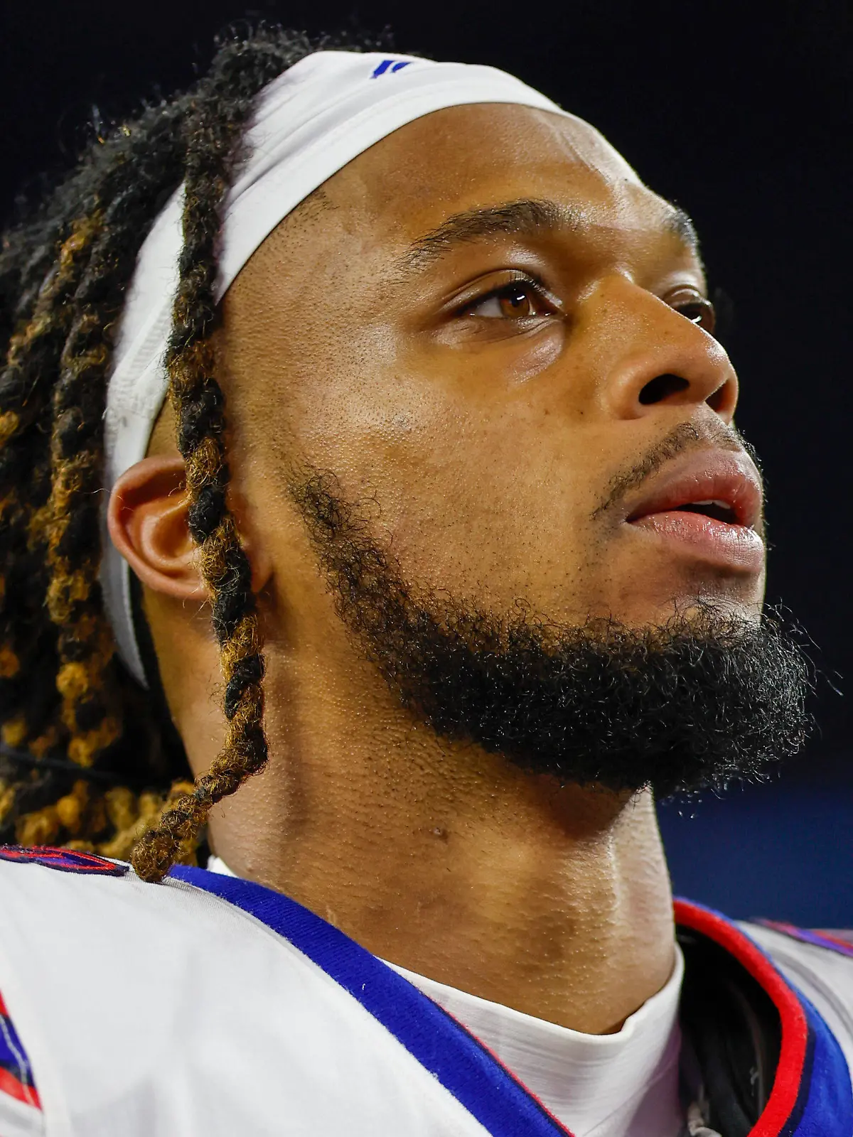 FILE - Buffalo Bills defensive back Damar Hamlin (3) leaves the field after an NFL football game against the New England Patriots, Thursday, Dec. 1, 2022, in Foxborough, Mass. Quick on-the-field emergency care from well-rehearsed medical personnel is widely credited with helping save Damar Hamlin’s life. But whether his cardiac arrest could have been prevented is much less certain. (AP Photo/Greg M. Cooper, File)