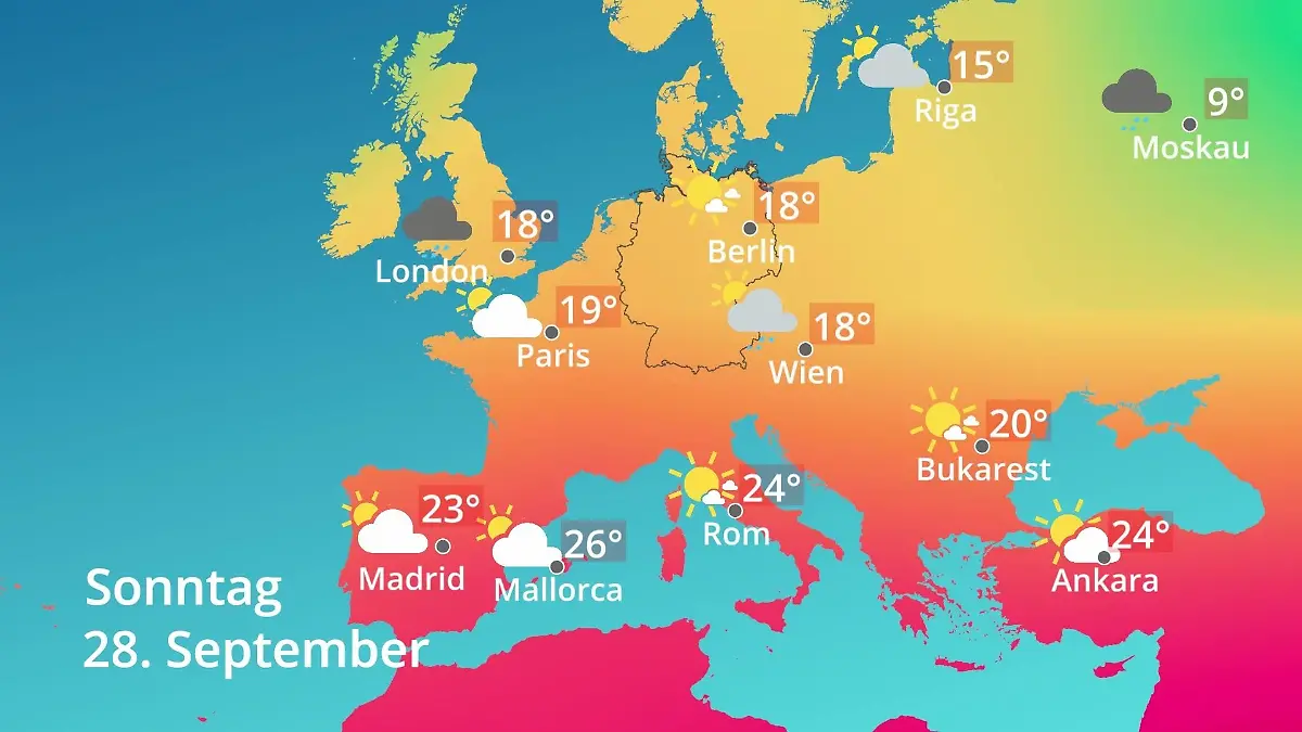 Europa: Wie wird das Wetter? Prognose: Temperaturen von Spanien bis zur Türkei
