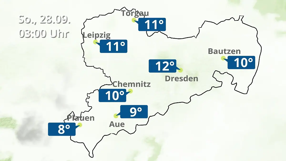 Sachsen: Wie wird das Wetter? Regen- und Wolkenfilm für Chemnitz, Dresden und Leipzig