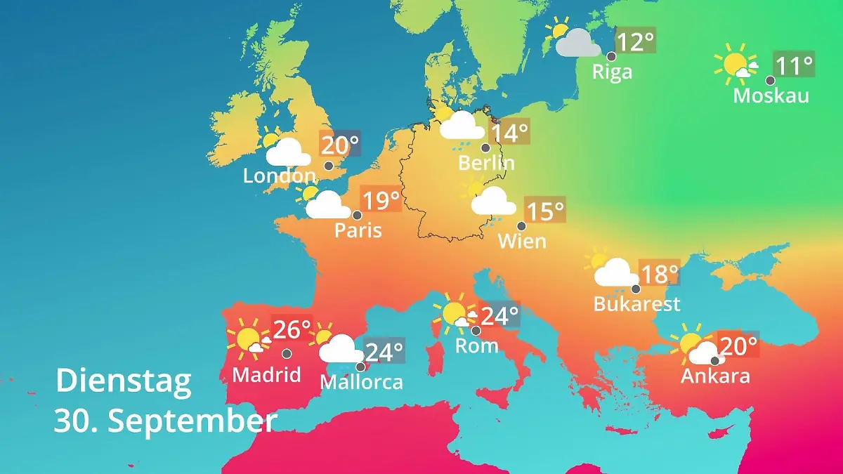 Europa: Wie wird das Wetter? Prognose: Temperaturen von Spanien bis zur Türkei