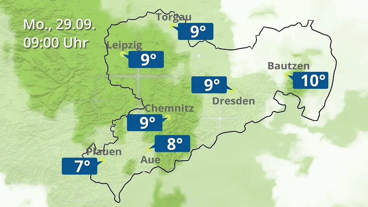 Sachsen: Wie wird das Wetter? Regen- und Wolkenfilm für Chemnitz, Dresden und Leipzig