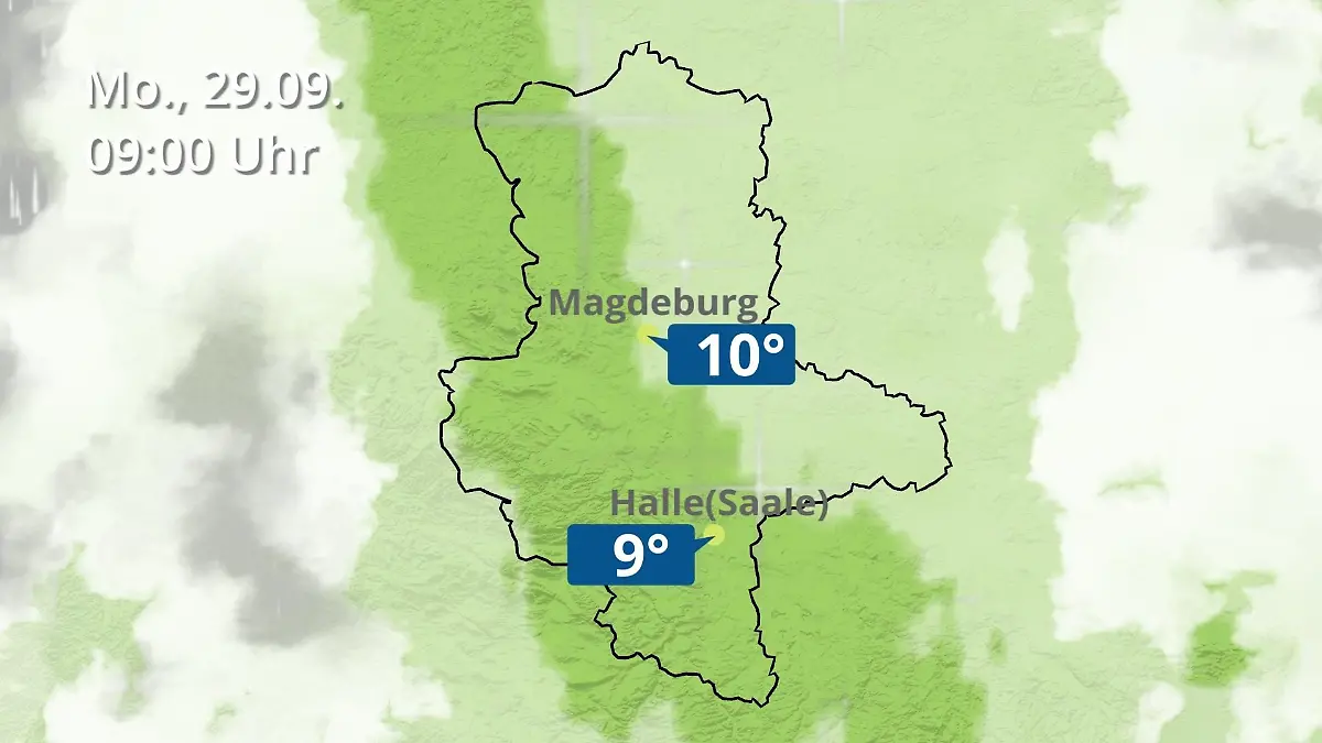 Sachsen-Anhalt: Wie wird das Wetter? Regen und Wolkenfilm für Halle und Magdeburg
