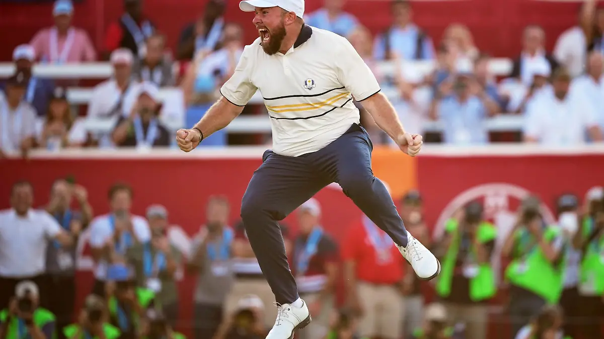 Der Satz nach dem entscheidenden Putt: Shane Lowry jubelt über die Titelverteidigung im Ryder Cup.