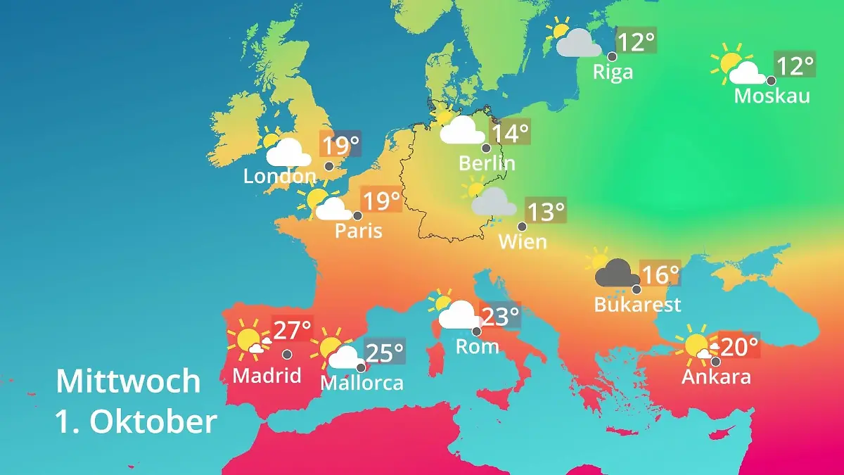 Europa: Wie wird das Wetter? Prognose: Temperaturen von Spanien bis zur Türkei
