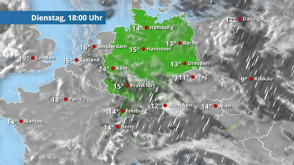 Vor allem im Süden noch Schauer Der Regen- und Wolkenfilm für 48 Stunden