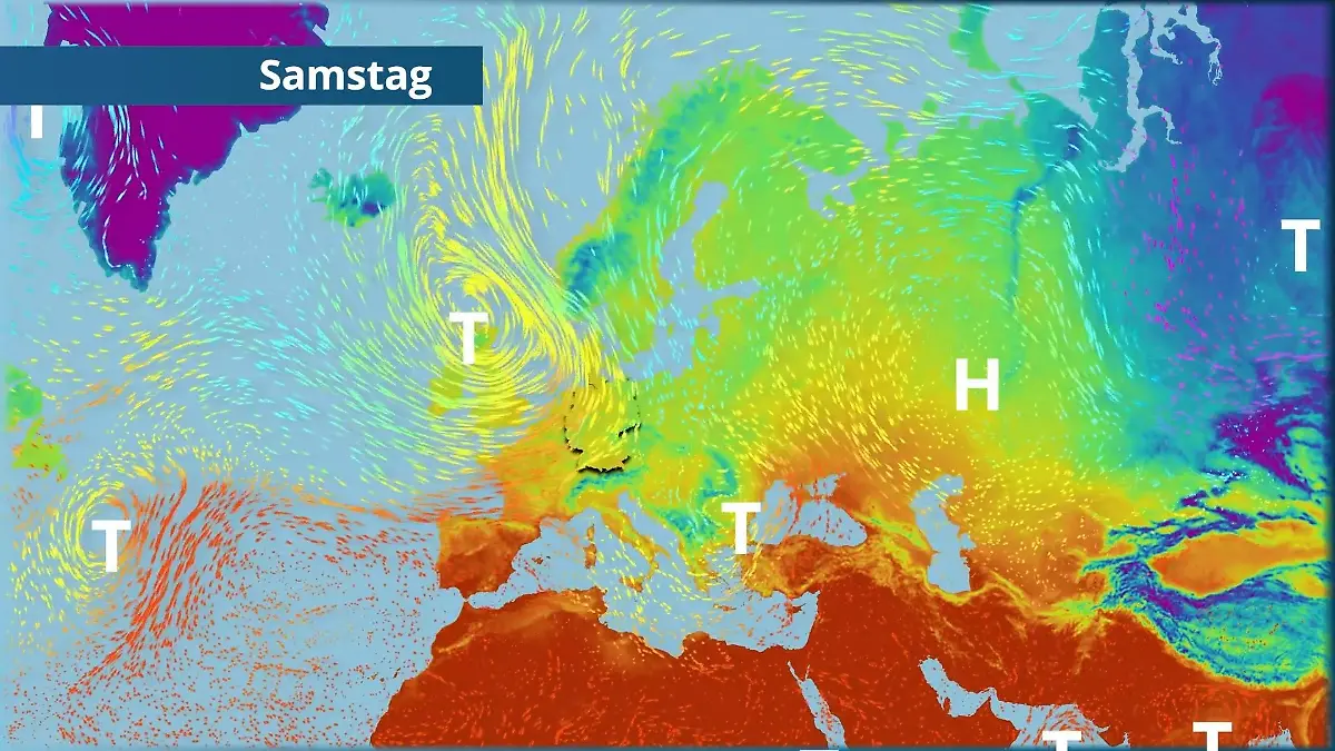 Am Wochenende wird es stürmisch bei uns Der Strömungsfilm für Europa für 5 Tage