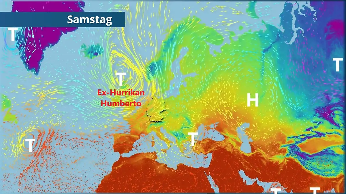 Ex-Hurrikan trifft Deutschland am Wochenende Der Strömungsfilm für Europa für 5 Tage