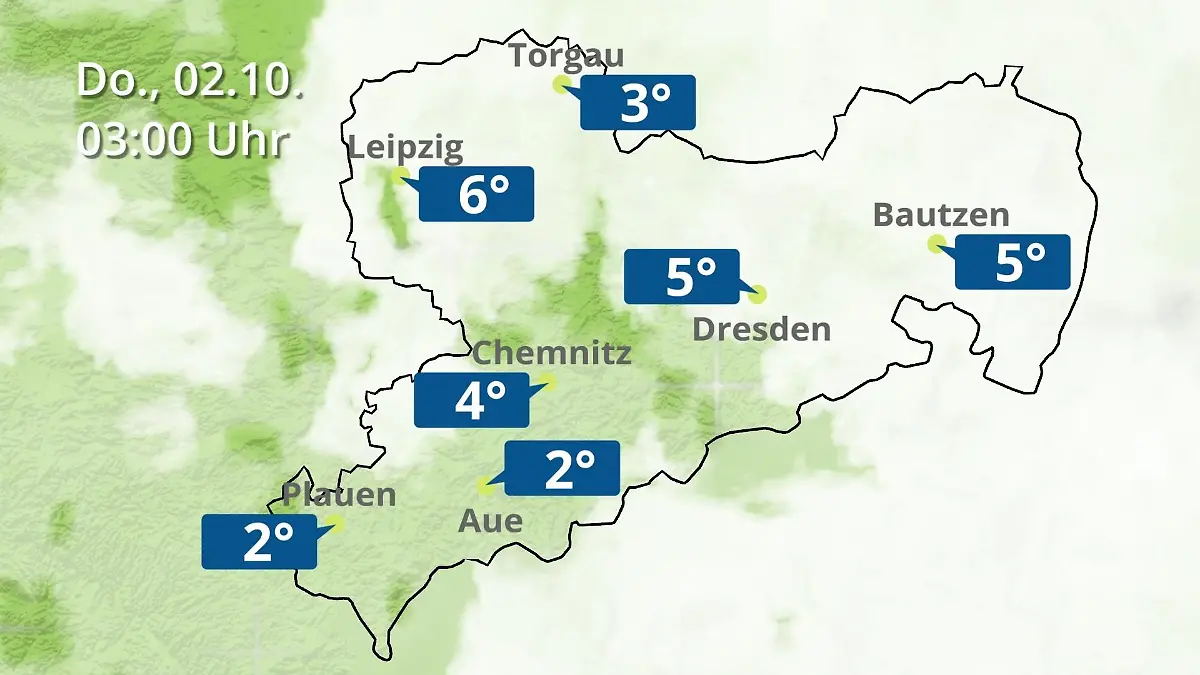 Sachsen: Wie wird das Wetter? Regen- und Wolkenfilm für Chemnitz, Dresden und Leipzig