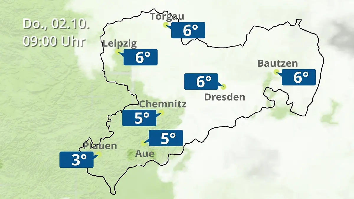 Sachsen: Wie wird das Wetter? Regen- und Wolkenfilm für Chemnitz, Dresden und Leipzig