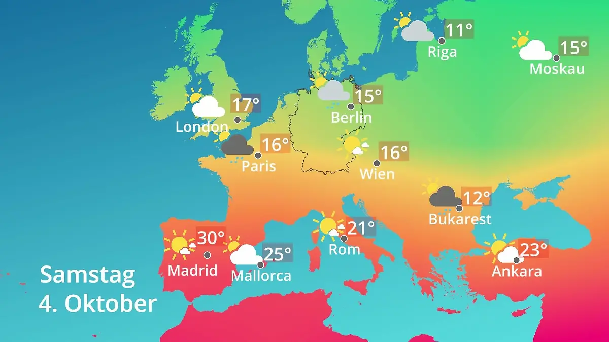 Europa: Wie wird das Wetter? Prognose: Temperaturen von Spanien bis zur Türkei