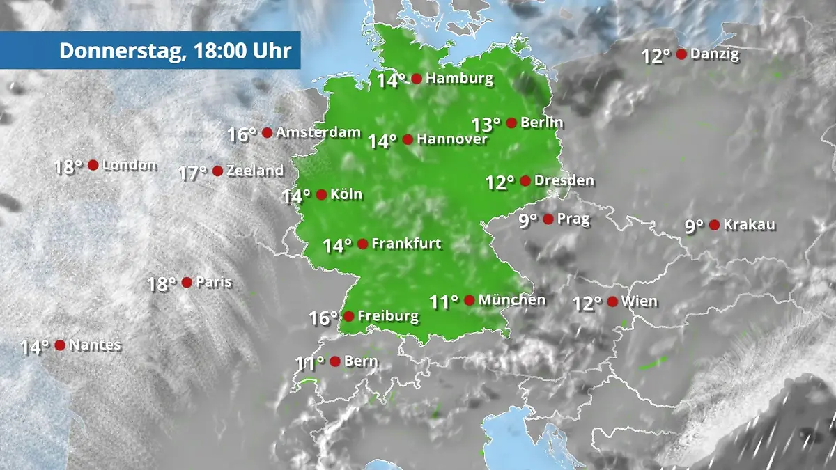 Prognose vom 2. Oktober Der Regen- und Wolkenfilm für 48 Stunden