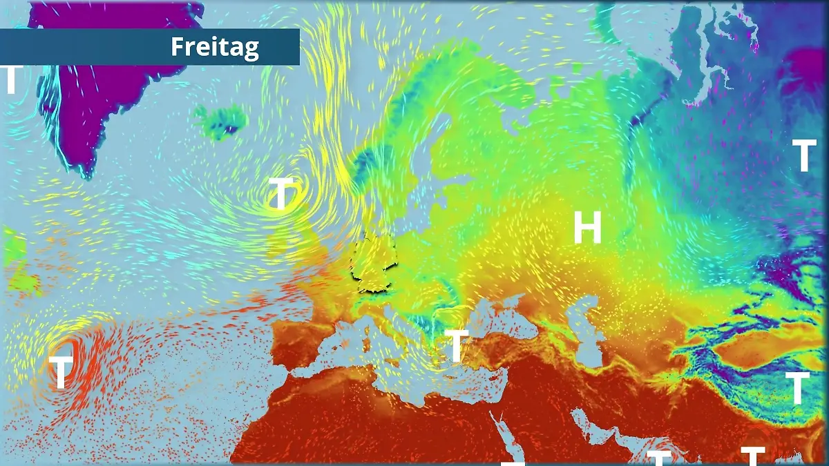 Prognose vom 2. Oktober Der Strömungsfilm für Europa für 5 Tage