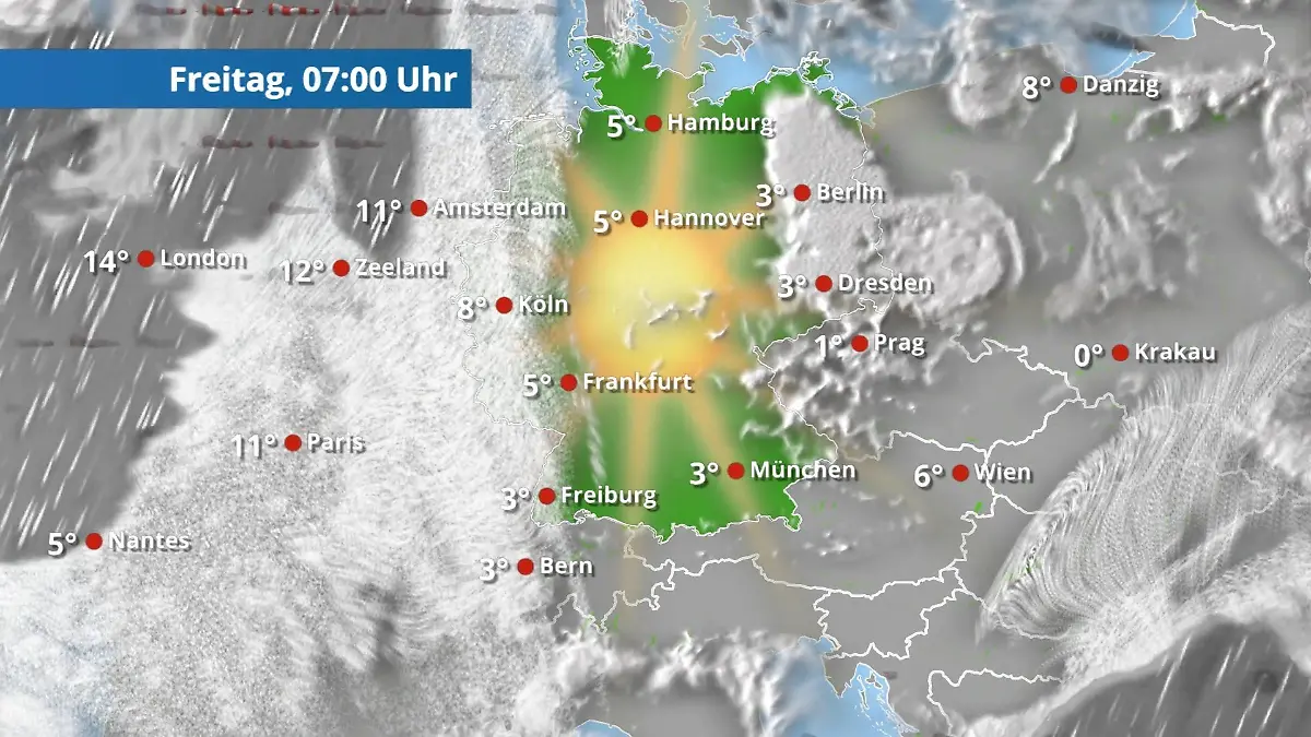 Da kommen schon die Vorboten von Sturmtief Detlef Der Regen- und Wolkenfilm für 48 Stunden