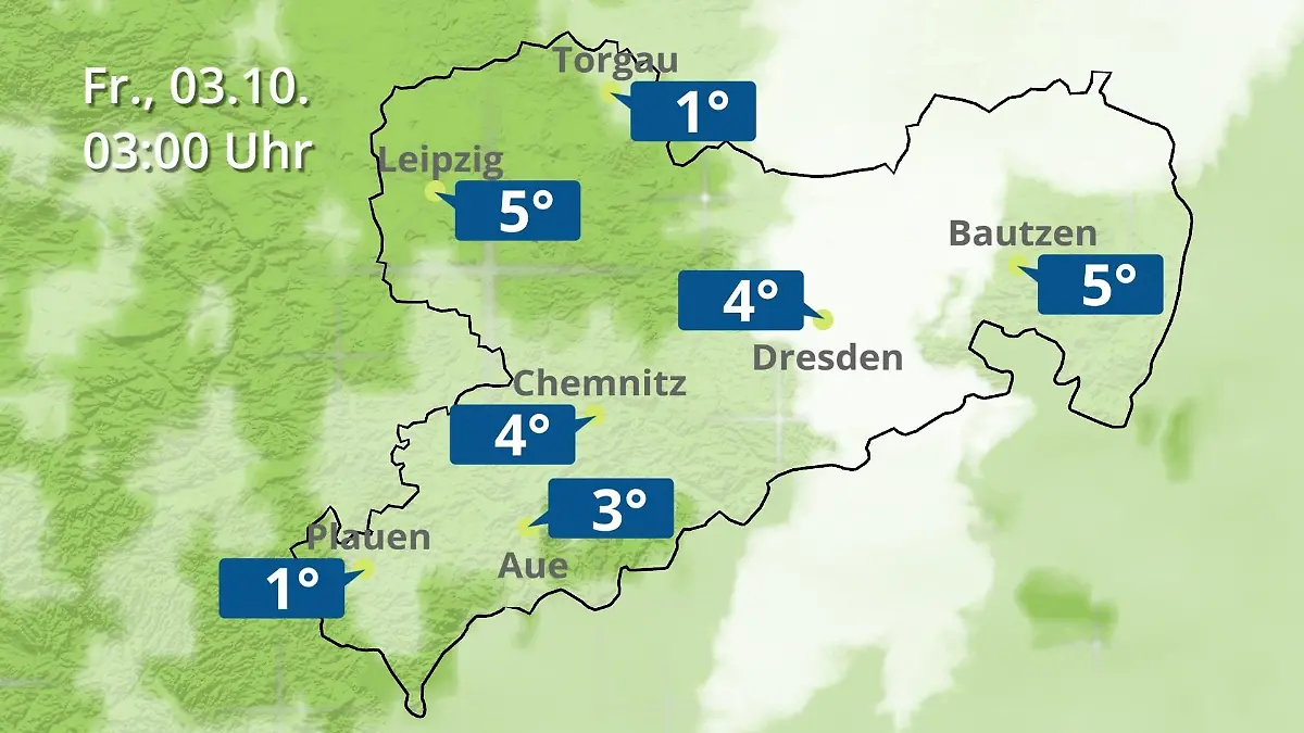Sachsen: Wie wird das Wetter? Regen- und Wolkenfilm für Chemnitz, Dresden und Leipzig