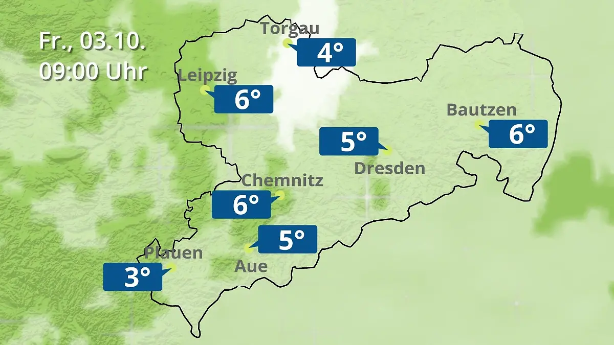 Sachsen: Wie wird das Wetter? Regen- und Wolkenfilm für Chemnitz, Dresden und Leipzig