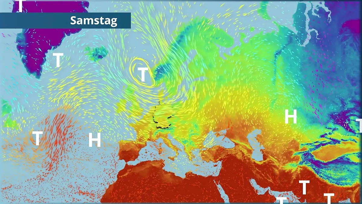 Wir werden voll vom Sturm getroffen Der Strömungsfilm für Europa für 5 Tage