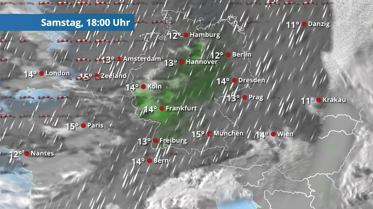 Prognose vom 4. Oktober Der Regen- und Wolkenfilm für 48 Stunden
