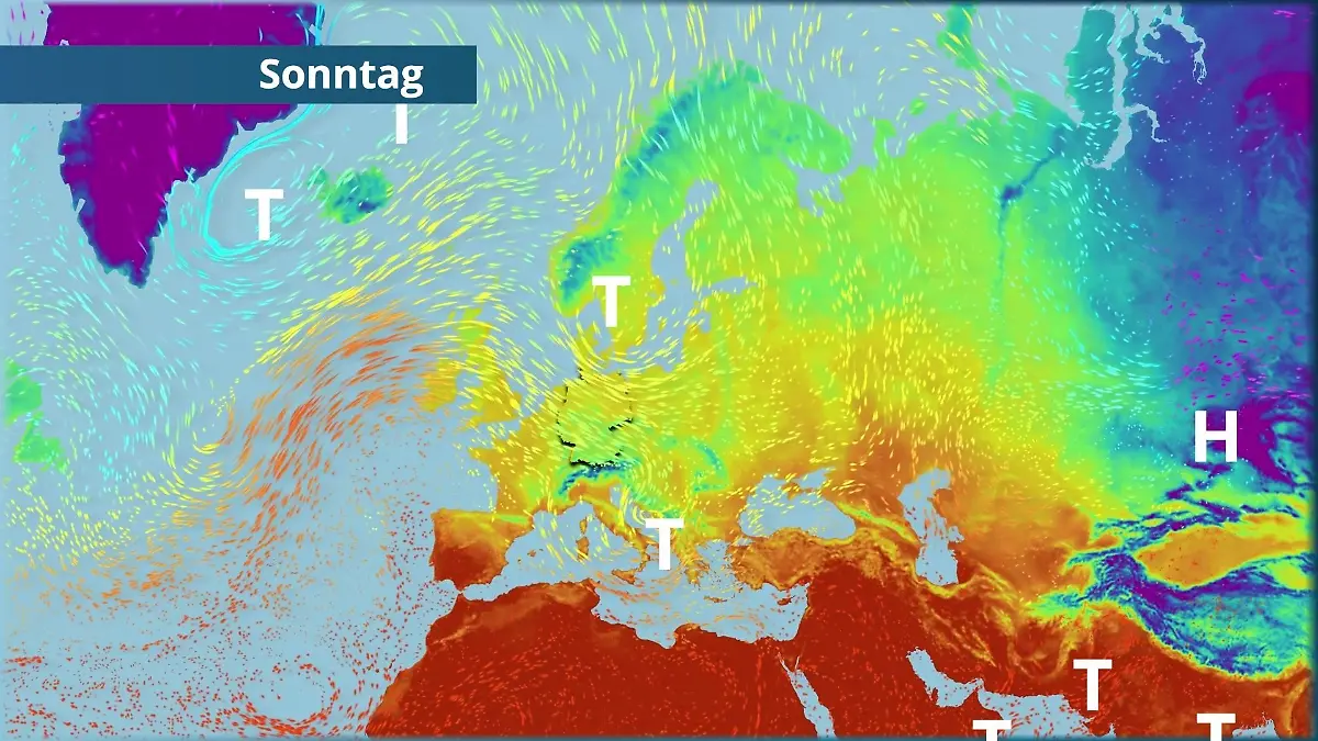 Tief Detlef wütet im Norden Deutschlands Der Strömungsfilm für Europa für 5 Tage