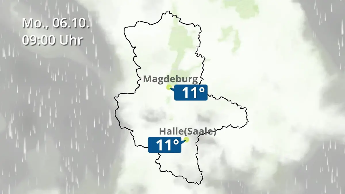 Sachsen-Anhalt: Wie wird das Wetter? Regen und Wolkenfilm für Halle und Magdeburg