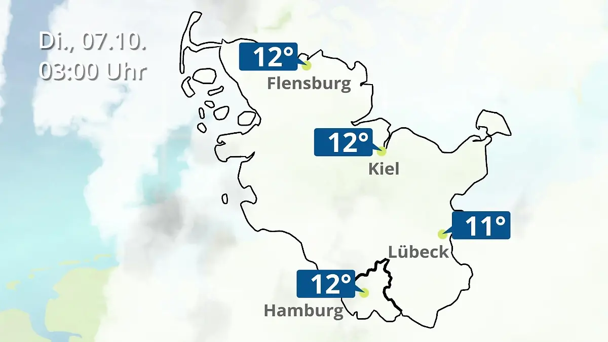 Hamburg, Schleswig-Holstein: Wie wird das Wetter? Regen- und Wolkenfilm für die Nordsee- und Ostseeküste