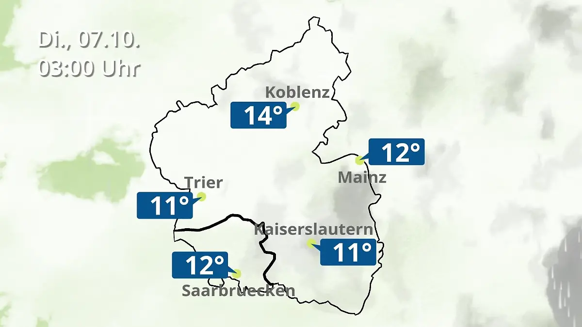 Rheinland-Pfalz, Saarland: Wie wird das Wetter? Regen- und Wolkenfilm für Mainz, Koblenz und Trier