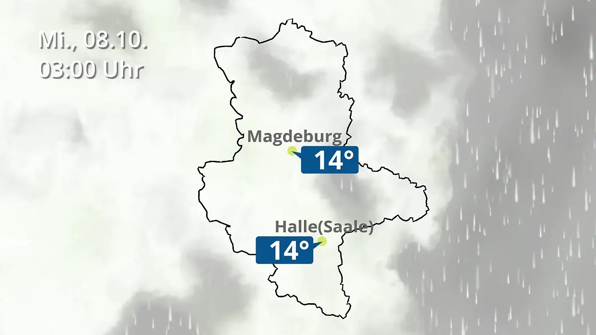 Sachsen-Anhalt: Wie wird das Wetter? Regen und Wolkenfilm für Halle und Magdeburg